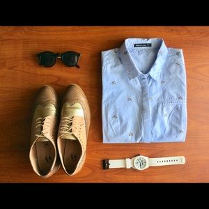 Moped Button-Down Top